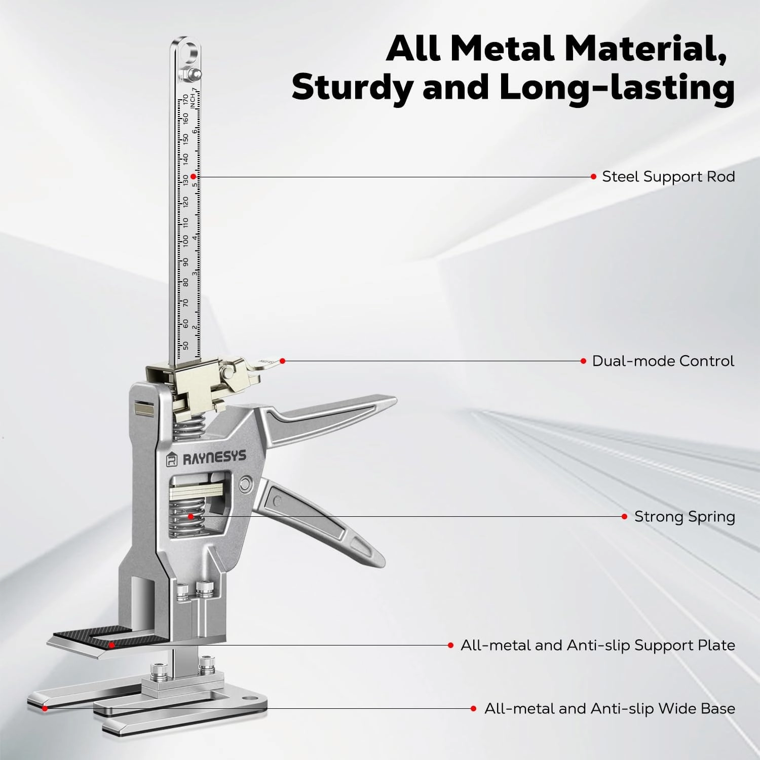 Labor Saving Arm Jack 2 Pack, 12 Inch All-Metal Hand Lifting Jack Tool, Precise Control Slow/Fast Descent, 440LBS Capacity Wall Tile Locator for Lifting Door Furniture, Wall Tile Positioning