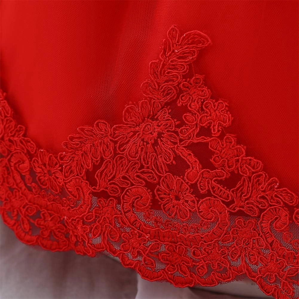 Lace Flower Girls Tutu Dress for Kids Baby Christening Baptism Communion Birthday Party Formal Wedding Dresses Headwear
