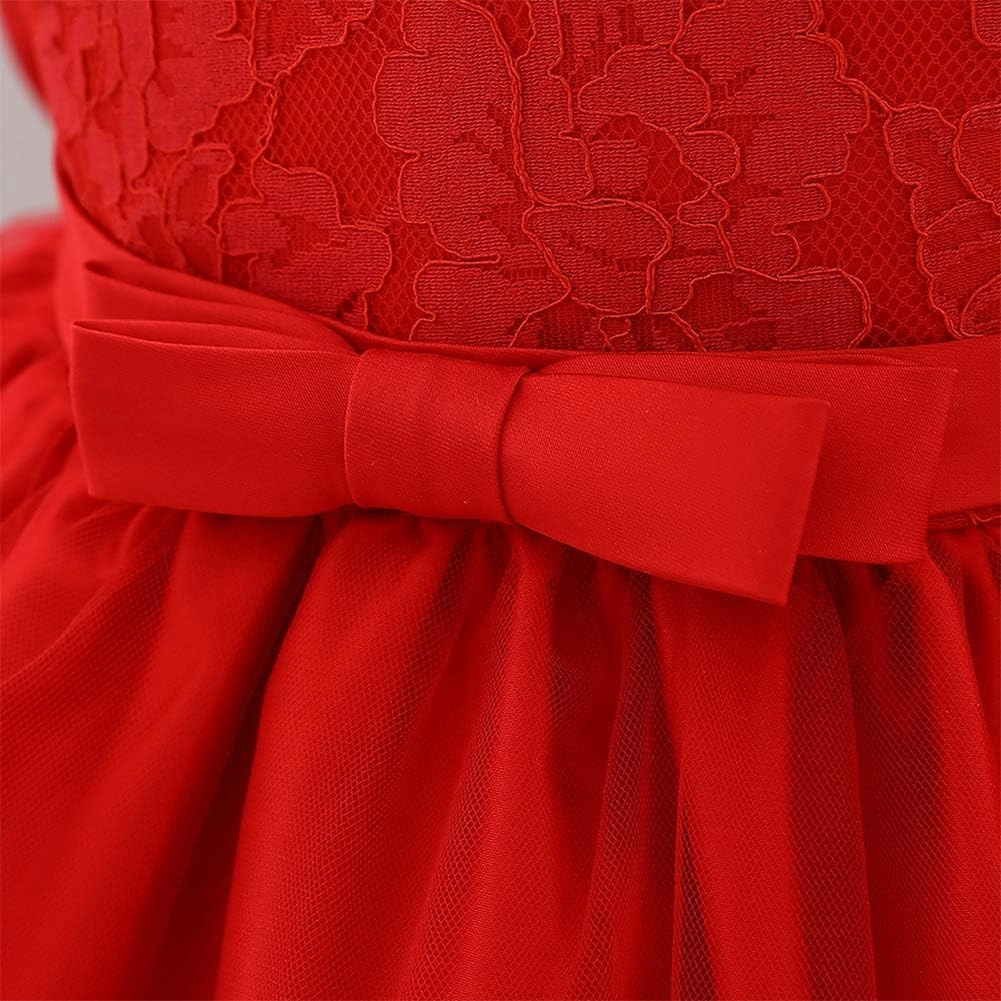 Lace Flower Girls Tutu Dress for Kids Baby Christening Baptism Communion Birthday Party Formal Wedding Dresses Headwear