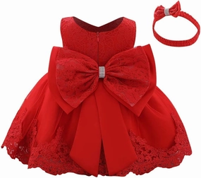 Lace Flower Girls Tutu Dress for Kids Baby Christening Baptism Communion Birthday Party Formal Wedding Dresses Headwear