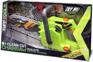 Lanard Tuff Tools: Clean Cut Chainsaw - Kids Sounds & Action Toy, Realistic Action Yard Work Toy, Battery Powered, Ages 3 , 14.50 x 4.00 x 8.00"