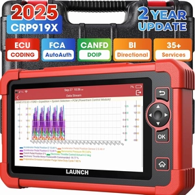 LAUNCH X431 CRP919X Elite, ECU Coding OBD2 Scanner Diagnostic Tool, 2025 Bi-Directional Scan Tool, CANFD/DoIP, FCA SGW, 35  Reset, Active Test, All-in-One Full System Diagnostic Scanner, 2Yrs Update