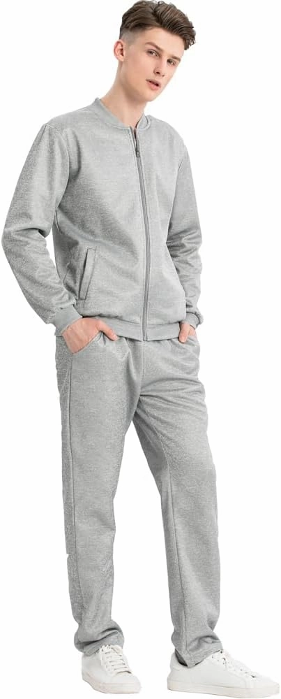 Lavnis Men's Casual Tracksuit Long Sleeve Running Jogging Athletic Sports Set