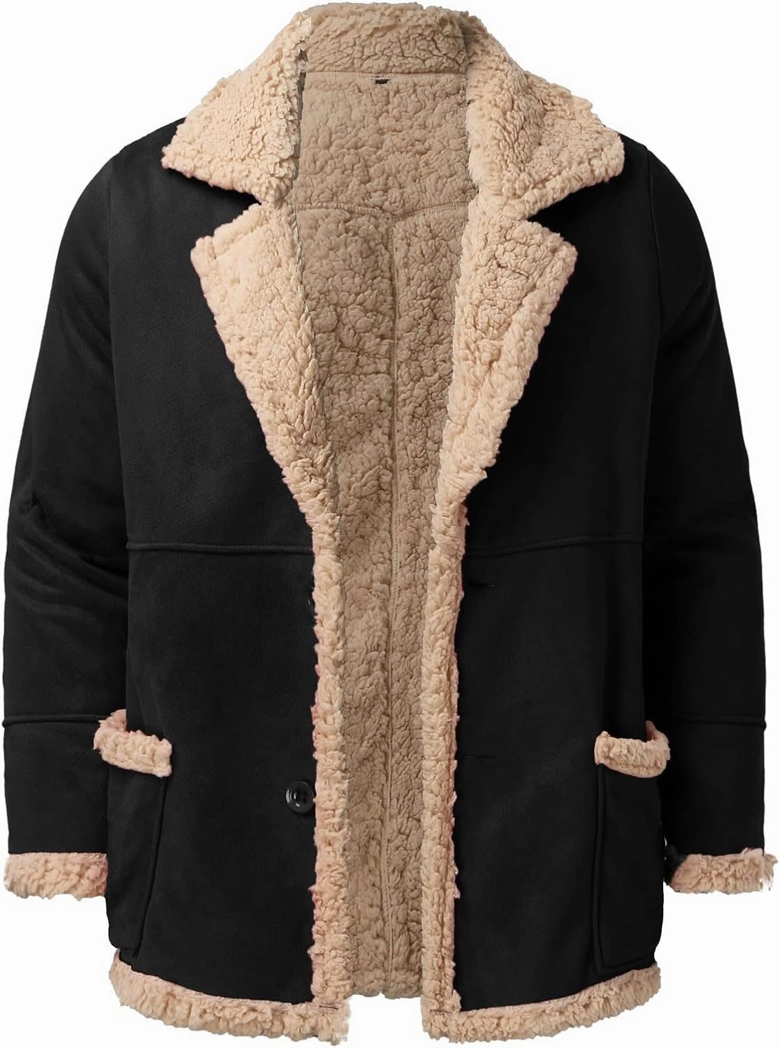 LCMTWX Men's Thick Thermal Winter Jacket Stand Collar Knitted Splice Sweater Coat Casual Cardigan Stylish Mens Puffer