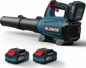 Leaf Blower Cordless - 630CFM/160MPH, 21V Powerful Electric Cordless Leaf Blower with 2 x 4.0Ah Batteries and Charger, Battery Powered Leaf Blowers for Lawn Care, Patio, Yard, Dust, Snow