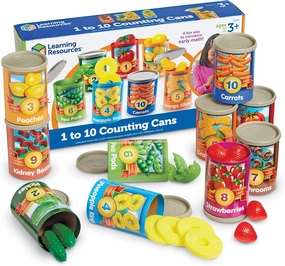 Learning Resources One To Ten Counting Cans - 65 Pieces, Ages 3  Toddler Learning Toys, Preschool Pretend Play Toys, Supermarket Toys