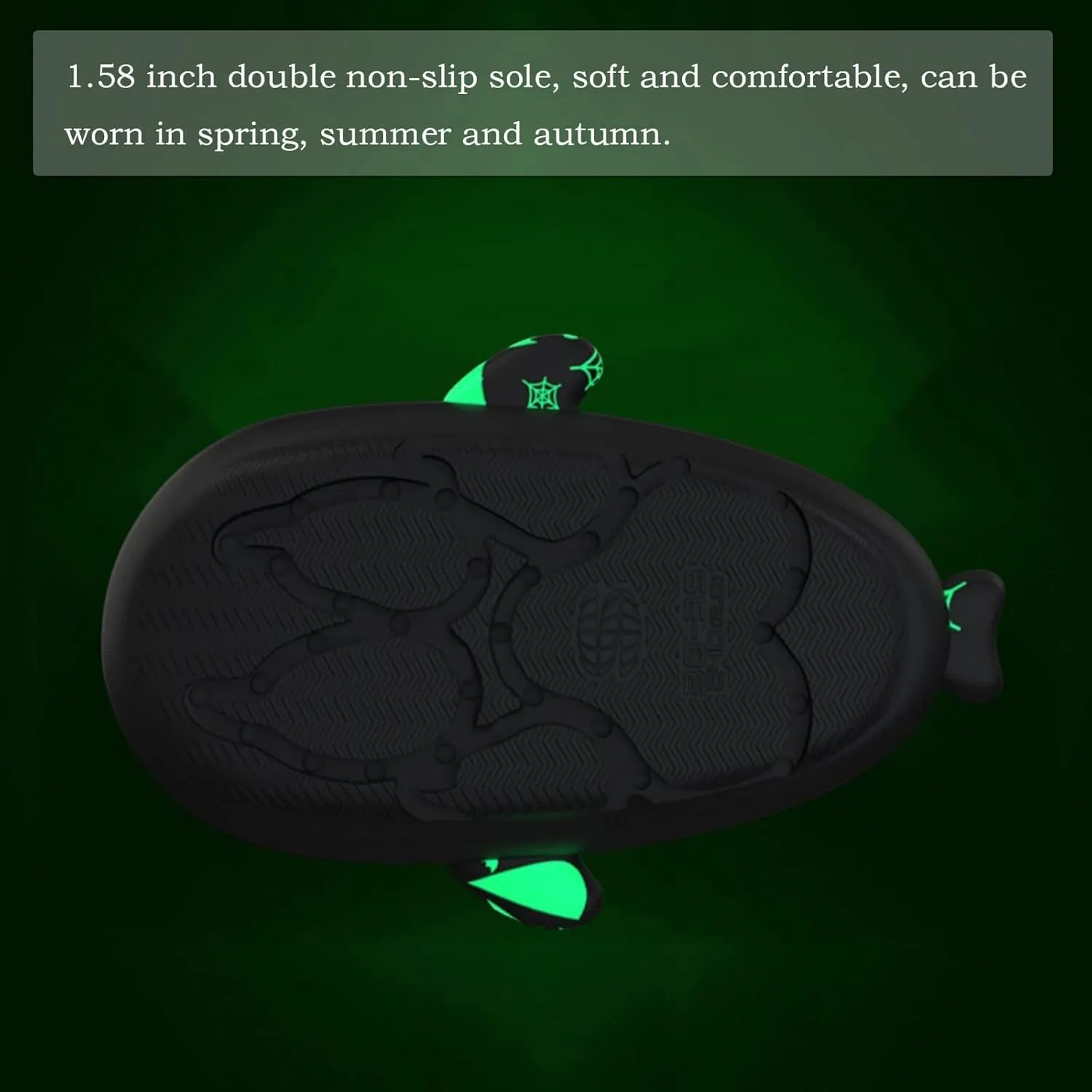 LELEBEAR Luminous Shark Slippers, Spooky Glow In The Dark Slides For Men & Women, Christmas Shark Slides
