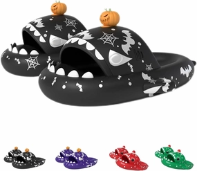 LELEBEAR Luminous Shark Slippers, Spooky Glow In The Dark Slides For Men & Women, Christmas Shark Slides