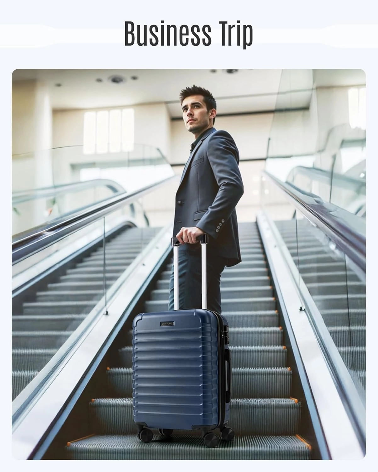 LIGHT FLIGHT Carry On Luggage 22x14x9 Airline Approved, Carry On Suitcases with Wheels, Expandable Hardside Lightweight Rolling Travel Luggage with TSA Lock 20 Inch Carryon, Royal Blue