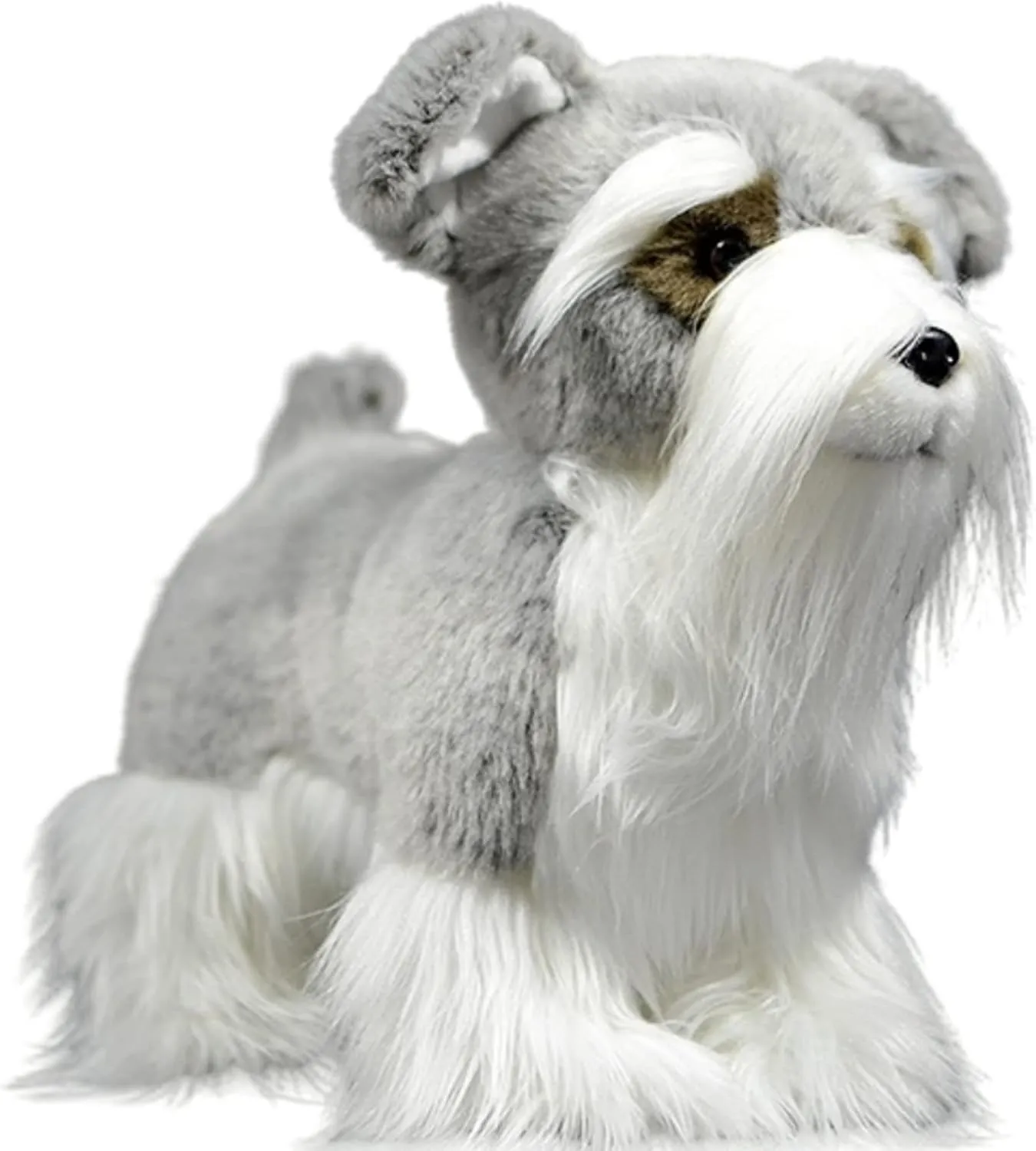 lilizzhoumax Schnauzer Stuffed Animal,Realistic Dog Plush,Super Soft Plush,Toys for Kids,Lifelike Figure Toy,Girl Toys,Gift for Kids,Valentine’s Day Gift, Home Decor(Gray 10.24 inch)