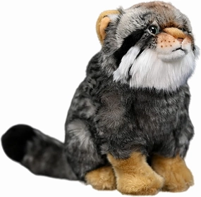 lilizzhoumax Pallas Cat Stuffed Animal,Realistic Cat Plush,Super Soft Plush, Figure Toy,Girl Toys,Gift for Kids,Home Decor(Gray 11.8 inch)