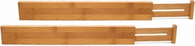 Lipper International 8896 Bamboo Wood Custom Fit Adjustable Kitchen Drawer Dividers, Set of 2