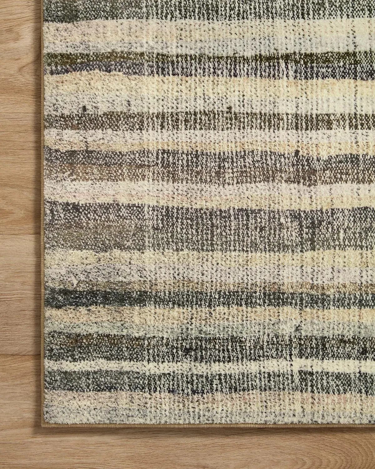 Loloi Chris Loves Julia Humphrey Collection HUM-01 Natural/Moss 2'-3'' x 7'-6'', .38" Pile Height, Runner Rug feat. CloudPile