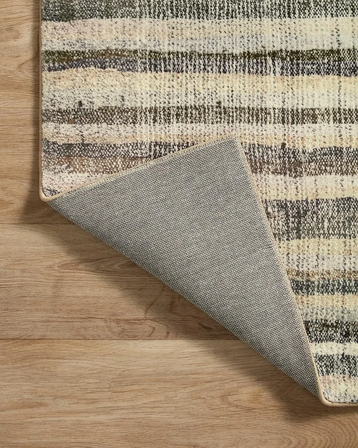 Loloi Chris Loves Julia Humphrey Collection HUM-01 Natural/Moss 2'-3'' x 7'-6'', .38" Pile Height, Runner Rug feat. CloudPile
