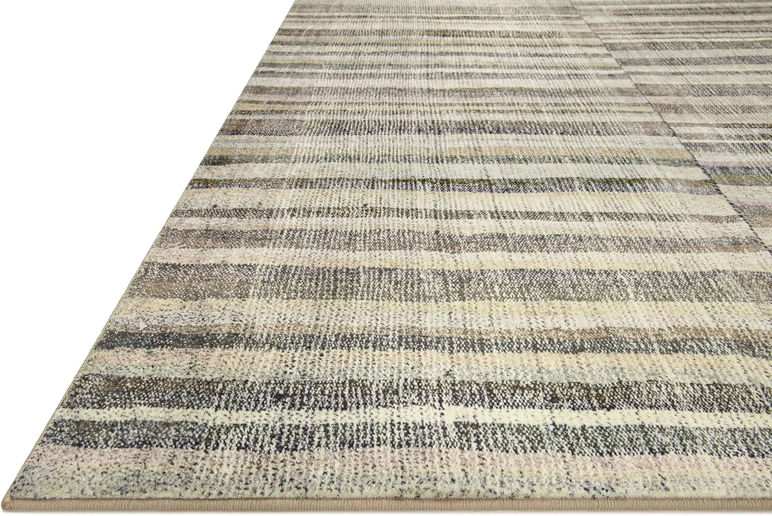 Loloi Chris Loves Julia Humphrey Collection HUM-01 Natural/Moss 2'-3'' x 7'-6'', .38" Pile Height, Runner Rug feat. CloudPile