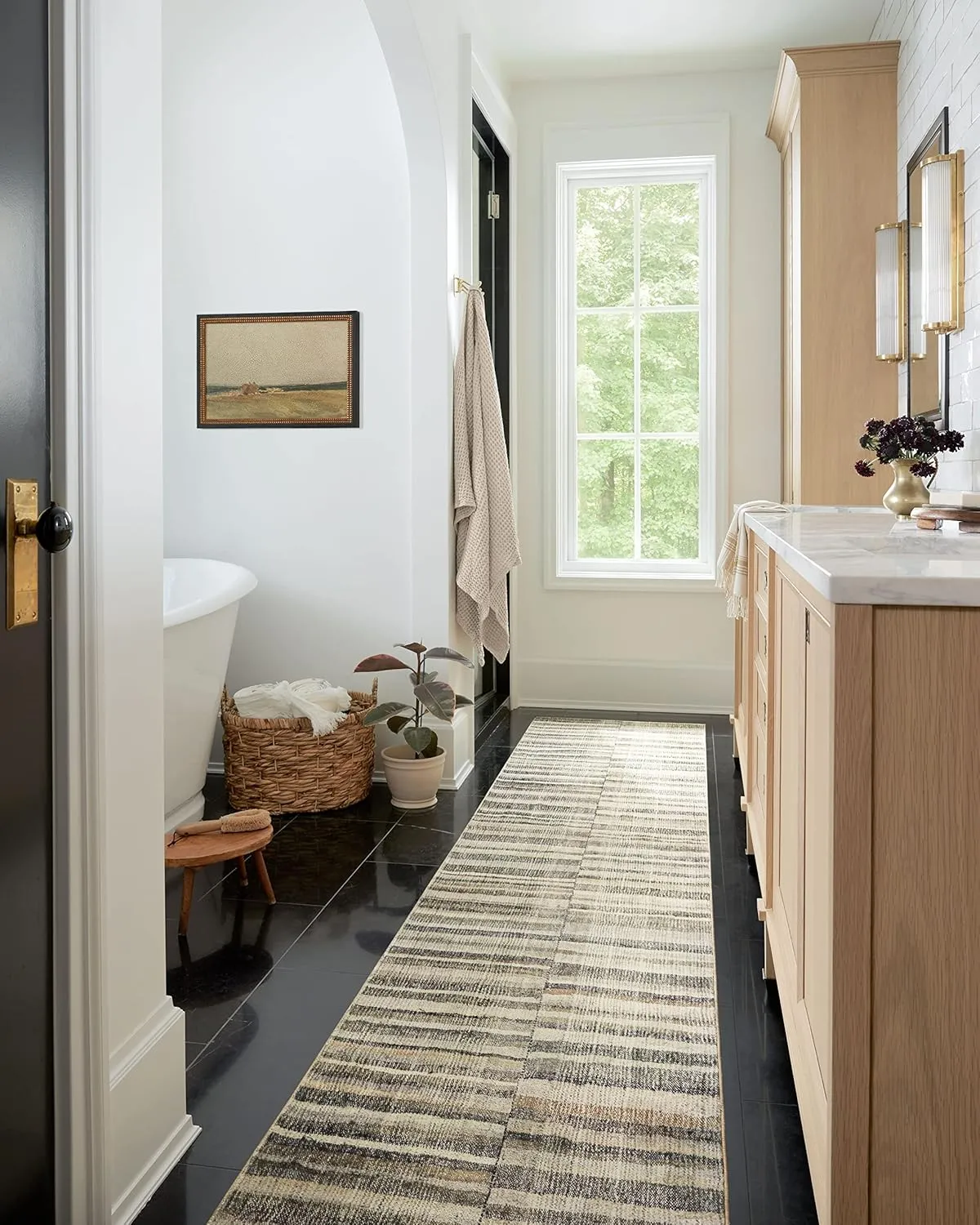 Loloi Chris Loves Julia Humphrey Collection HUM-01 Natural/Moss 2'-3'' x 7'-6'', .38" Pile Height, Runner Rug feat. CloudPile