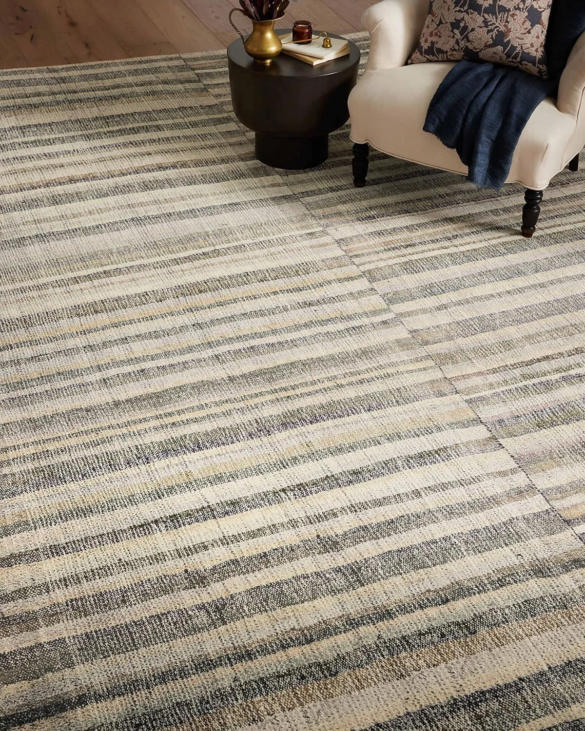 Loloi Chris Loves Julia Humphrey Collection HUM-01 Natural/Moss 2'-3'' x 7'-6'', .38" Pile Height, Runner Rug feat. CloudPile