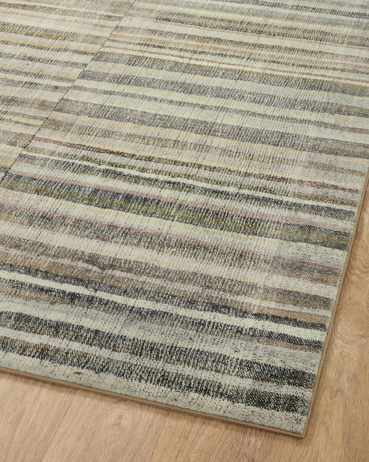 Loloi Chris Loves Julia Humphrey Collection HUM-01 Natural/Moss 2'-3'' x 7'-6'', .38" Pile Height, Runner Rug feat. CloudPile