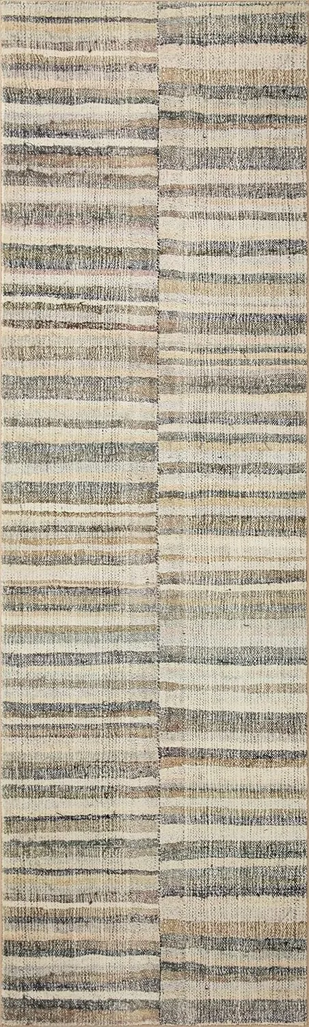 Loloi Chris Loves Julia Humphrey Collection HUM-01 Natural/Moss 2'-3'' x 7'-6'', .38" Pile Height, Runner Rug feat. CloudPile