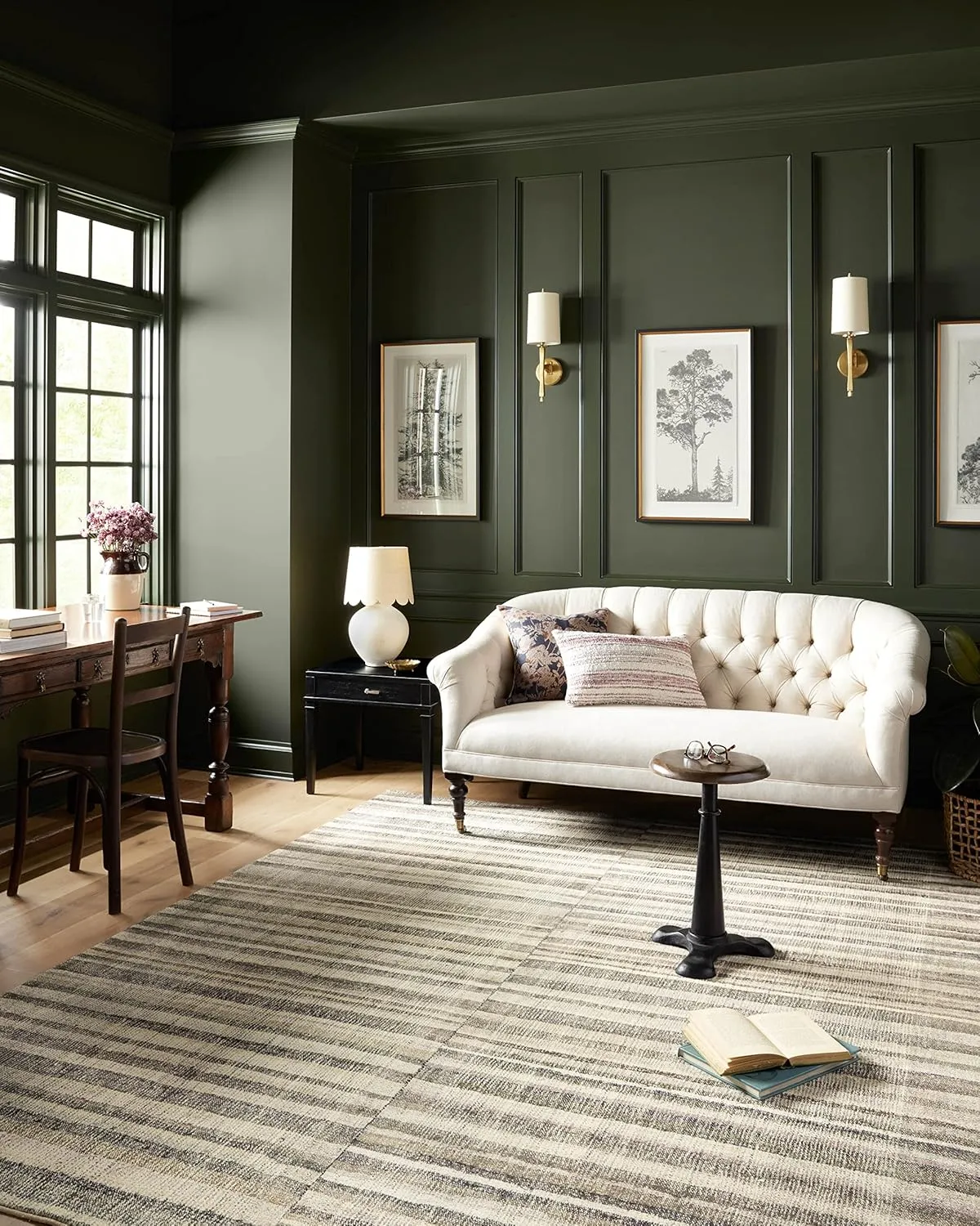 Loloi Chris Loves Julia Humphrey Collection HUM-01 Natural/Moss 2'-3'' x 7'-6'', .38" Pile Height, Runner Rug feat. CloudPile
