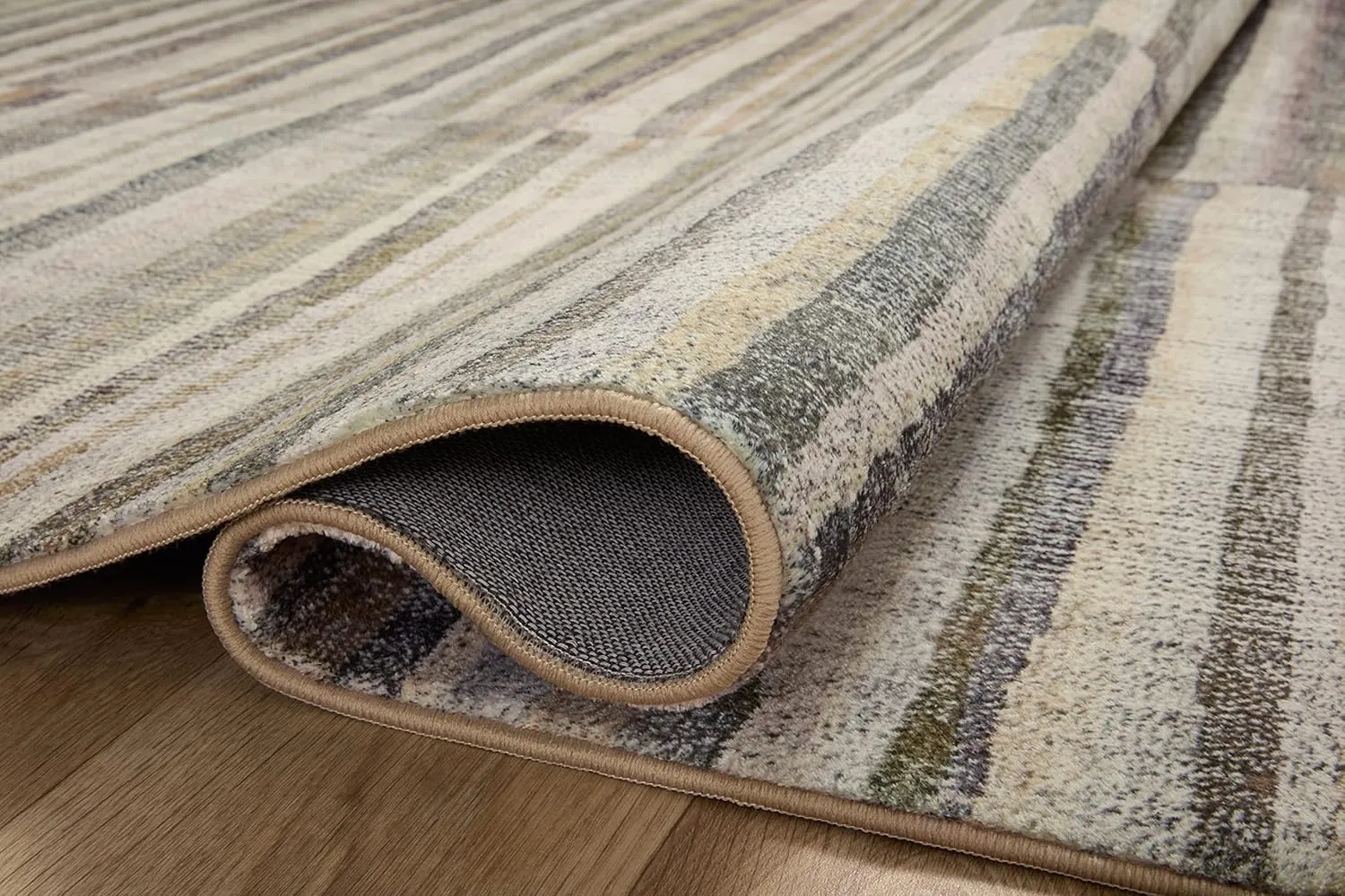 Loloi Chris Loves Julia Humphrey Collection HUM-01 Natural/Moss 2'-3'' x 7'-6'', .38" Pile Height, Runner Rug feat. CloudPile