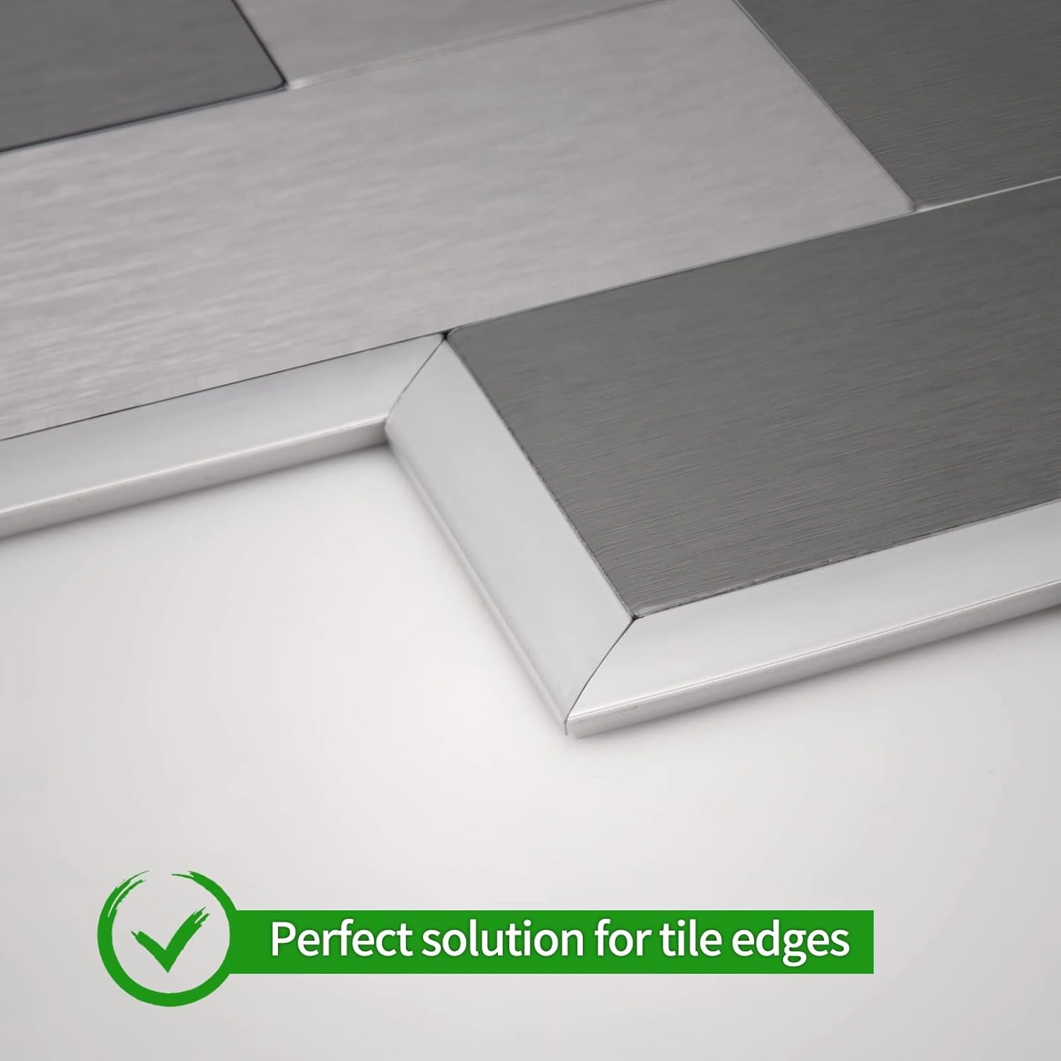 LONGKING 30 ft Peel and Stick Trim, Molding Trim for Walls, Edges, Borders, Backsplash Tile Edge, Flexible and Self Adhesive Trim, Silver