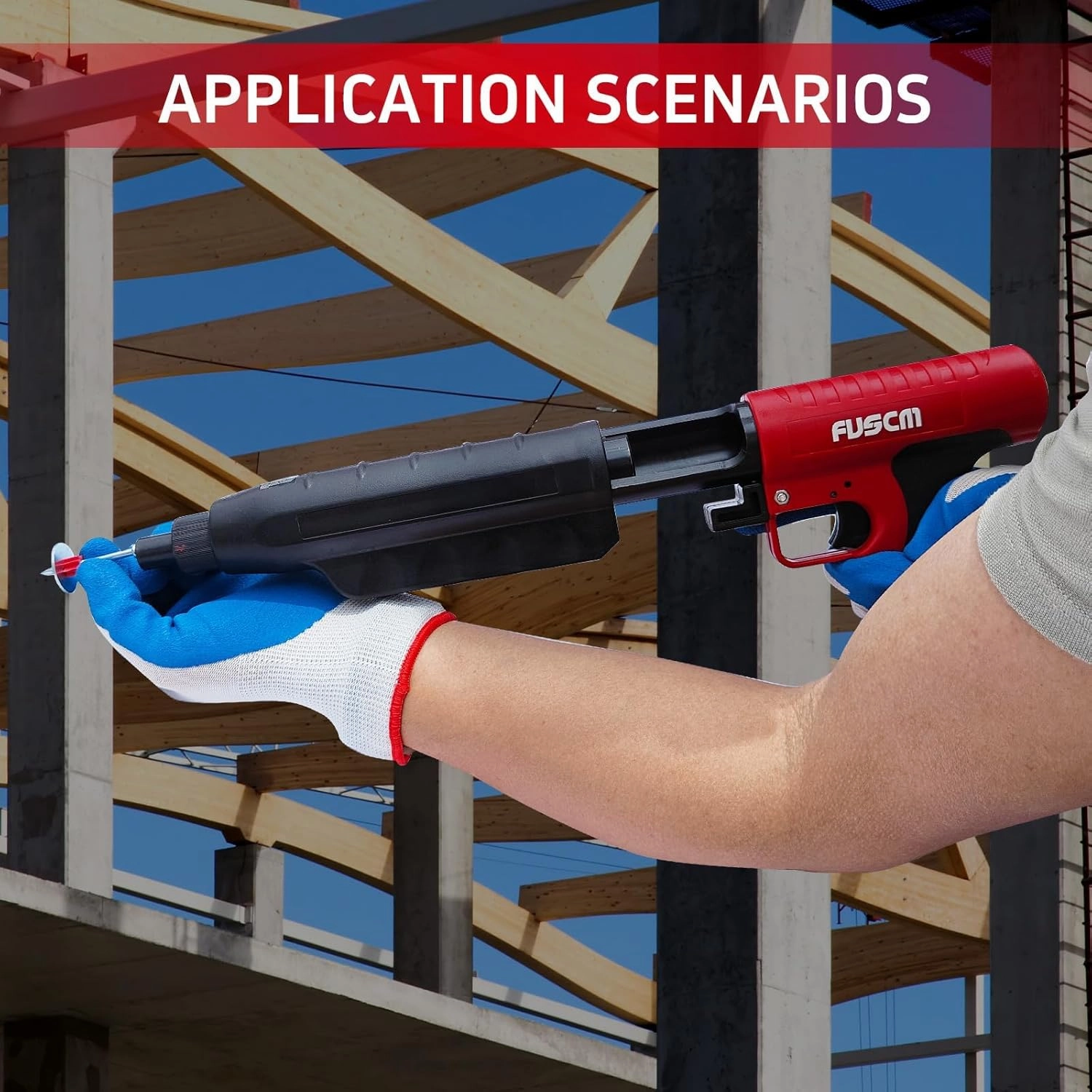 Low Velocity Powder Actuated Tool FV-396, .22 cal Single Shot with Silencer for wood/steel to steel/concrete/masory joint fastening