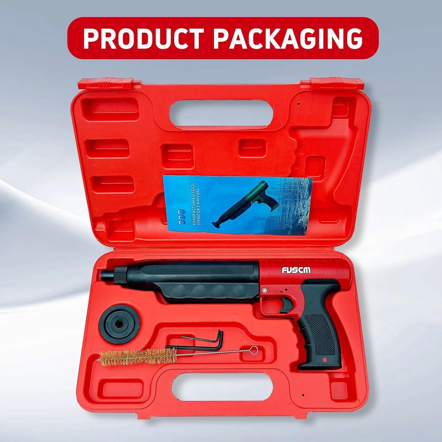 Low Velocity Powder Actuated Tool FV-396, .22 cal Single Shot with Silencer for wood/steel to steel/concrete/masory joint fastening