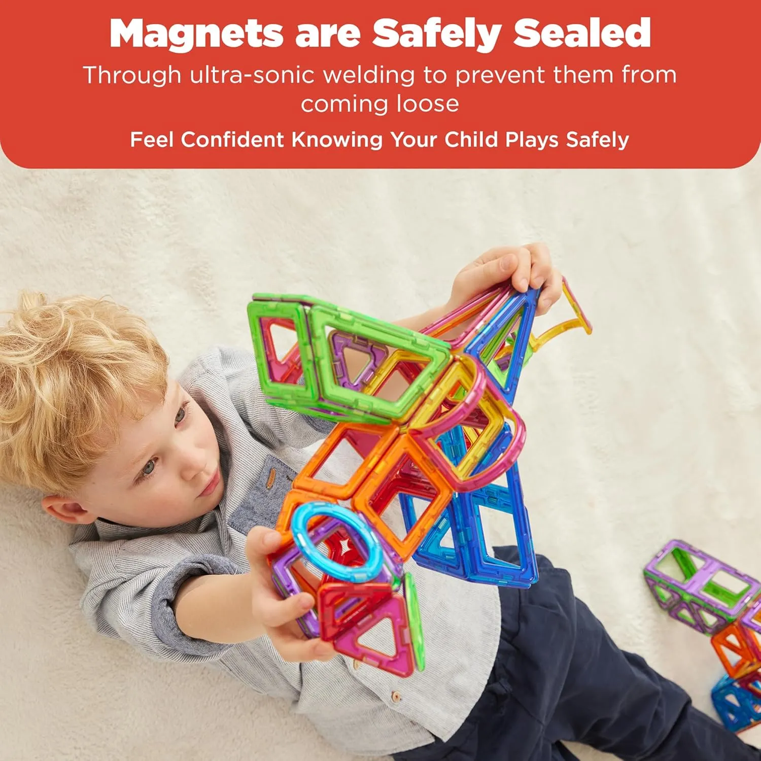 Magformers Hexagon 12 Pieces Rainbow Colors, Educational Magnetic Geometric Shapes Tiles Building STEM Toy Set Ages 3 