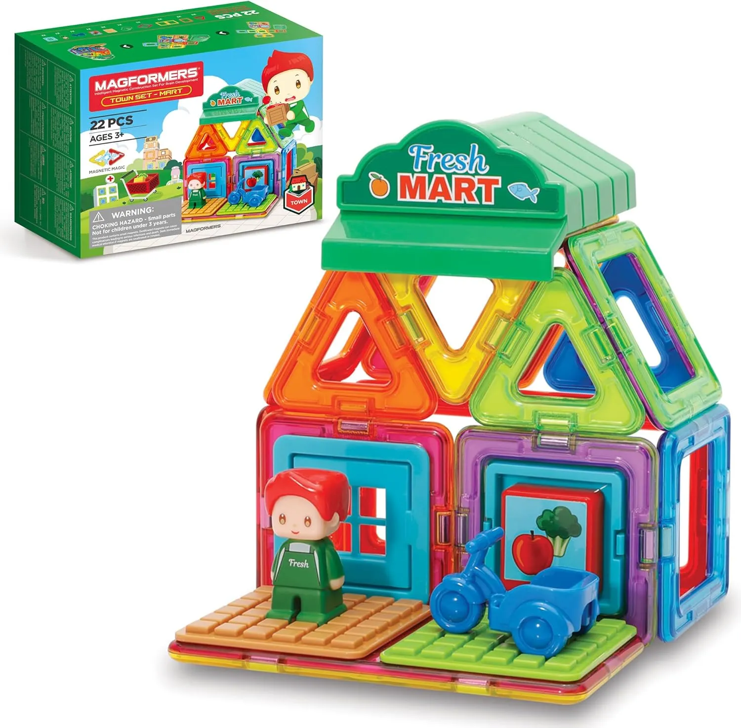Magformers - Mart Set, Multicolor, Magnetic Building Tiles, Blocks - Educational Magnetic Building STEM Toy