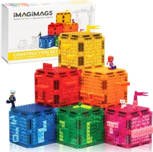 Magnetic Building Tiles, 18 Piece Construction Set for Boys Girls Kids, Educational Creative Learning Activity Building Block Toddler Toys, STEM, Children Ages 5 Years  