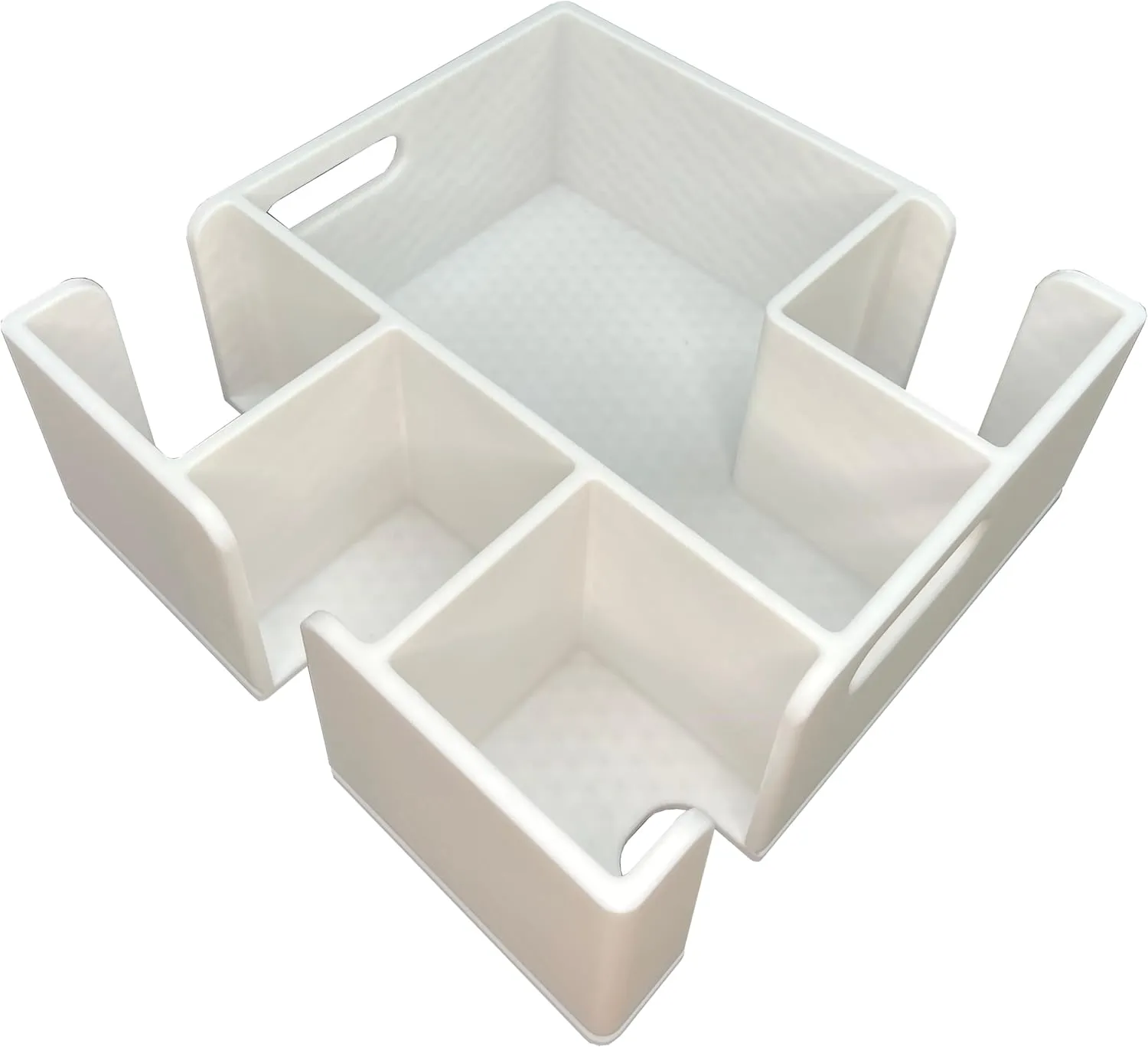 Magnetic Tile Storage - Square Sorter, Expansion Piece, Storage System, Bin, Bucket, Organizer, Kids, Toys (White)