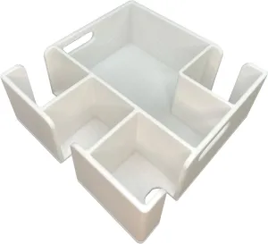 Magnetic Tile Storage - Square Sorter, Expansion Piece, Storage System, Bin, Bucket, Organizer, Kids, Toys (White)