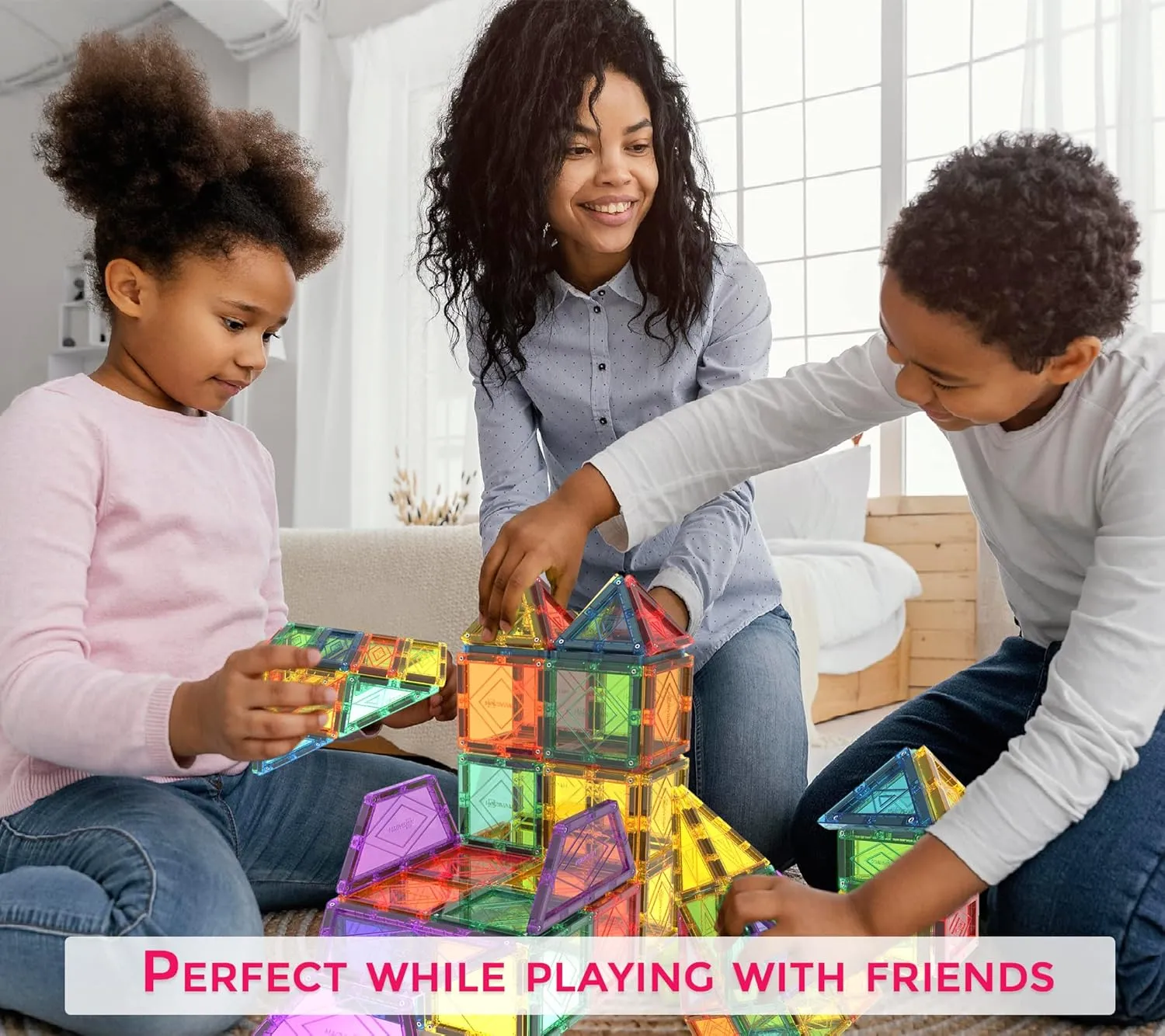 MagVision 20-Piece Magnetic Building Tiles Set, Stem Magnetic Building Blocks, Extra Strong and Safe Magnets, Stem Toys, Magnetic Blocks, Educational Toys for Children Ages 3  Years