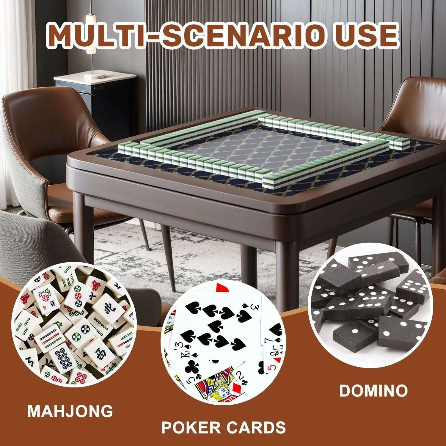 Mahjong Mat 31.5" x 31.5" Feather Seamless Decorative Fish Scales All Design Simple Geometric Non-Slip Noise Reduction Table Cover for Mahjong Dominoes Poker Card Board and Tile Games