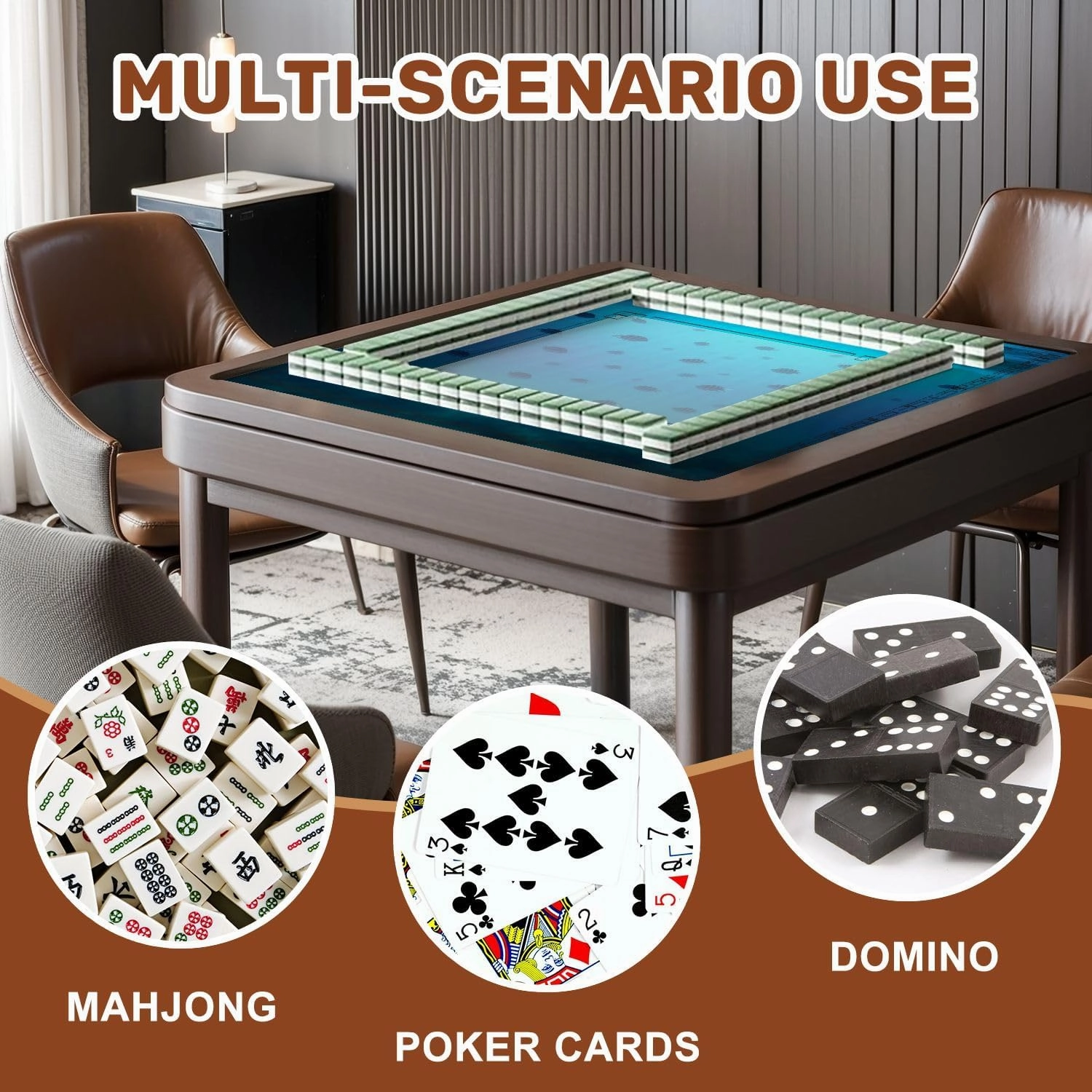 Mahjong Mat 31.5" x 31.5" Blue sea Tropical Fishes sea Underwater deep sea Non-Slip Noise Reduction Table Cover for Mahjong Dominoes Poker Card Board and Tile Games