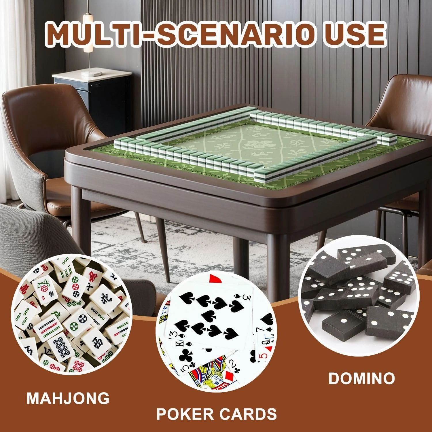Mahjong Mat 31.5" x 31.5" Dragon Scale Seamless Snake Squama Fish Mermaid Scale Simple Abstract Non-Slip Noise Reduction Table Cover for Mahjong Dominoes Poker Card Board and Tile Games