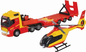 Majorette - Grand Series – Volvo Truck   Police Helicopter – 35 cm (1:43 Scale) – Sounds and Lights – Ages 3 and Above – 213716000002