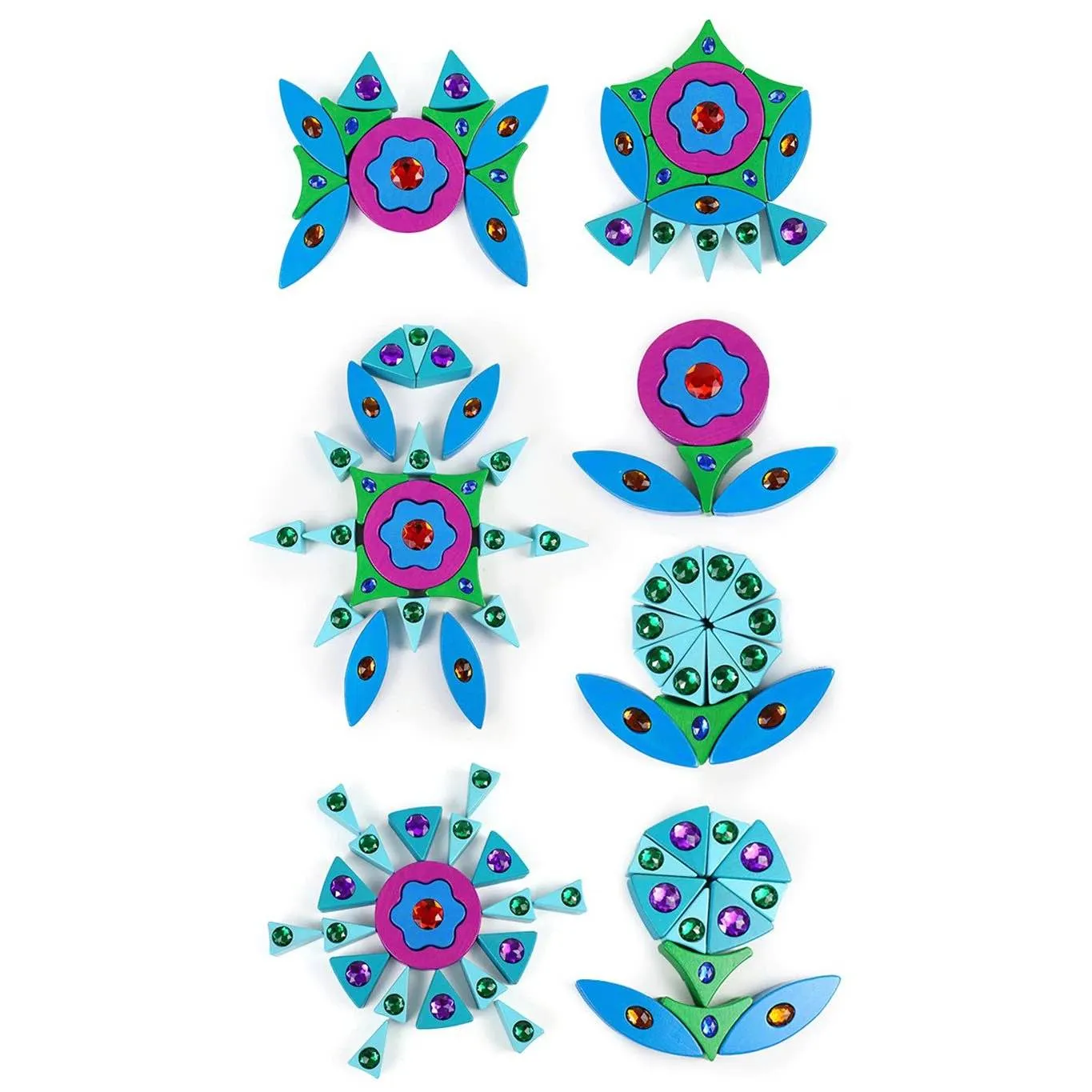 Mandala Jewel Bricks Creative Wooden Building Blocks for Kids