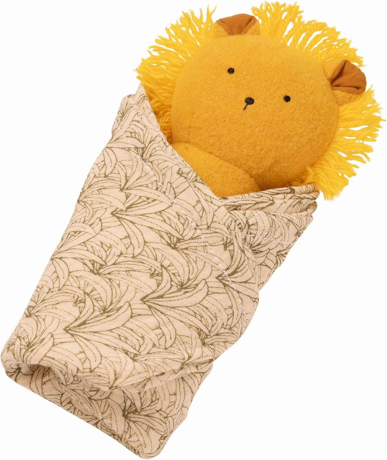 Manhattan Toy Embroidered Plush Lion Baby Rattle   Soft Cotton Burp Cloth, 16 x 16 Inches