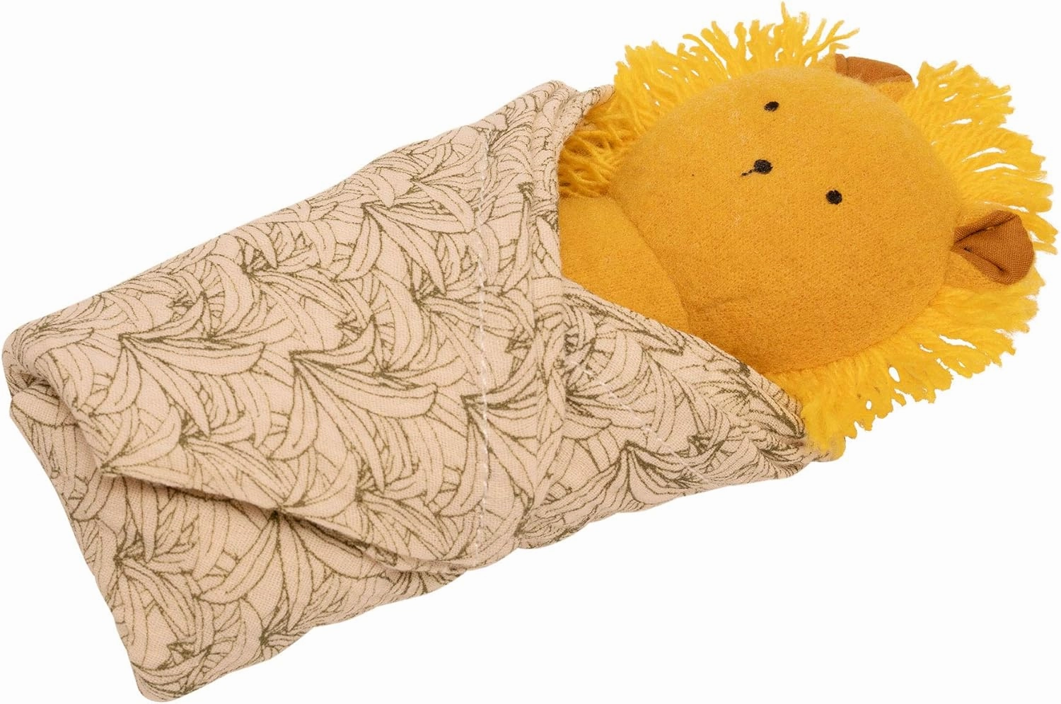 Manhattan Toy Embroidered Plush Lion Baby Rattle   Soft Cotton Burp Cloth, 16 x 16 Inches