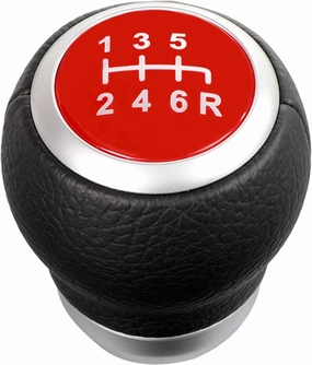 Manual Gear Shift Knob: 6 Speed PU Leather Shifter Knob Replacement for Subaru WRX/STI 2015-2022 Transmission Gear Shift Lever Stick 35022VA000(Red)