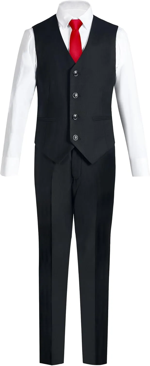 Marvelous World Boys' Formal Slim Fit Suit Set, Adjustable Waist