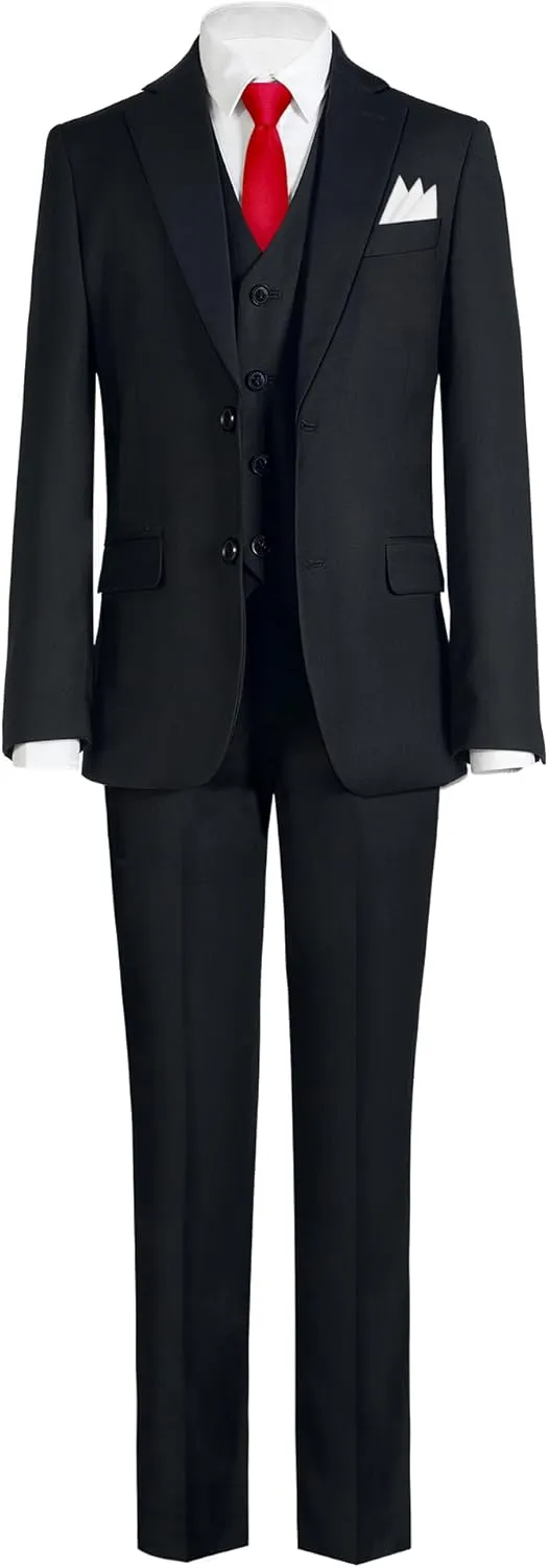 Marvelous World Boys' Formal Slim Fit Suit Set, Adjustable Waist