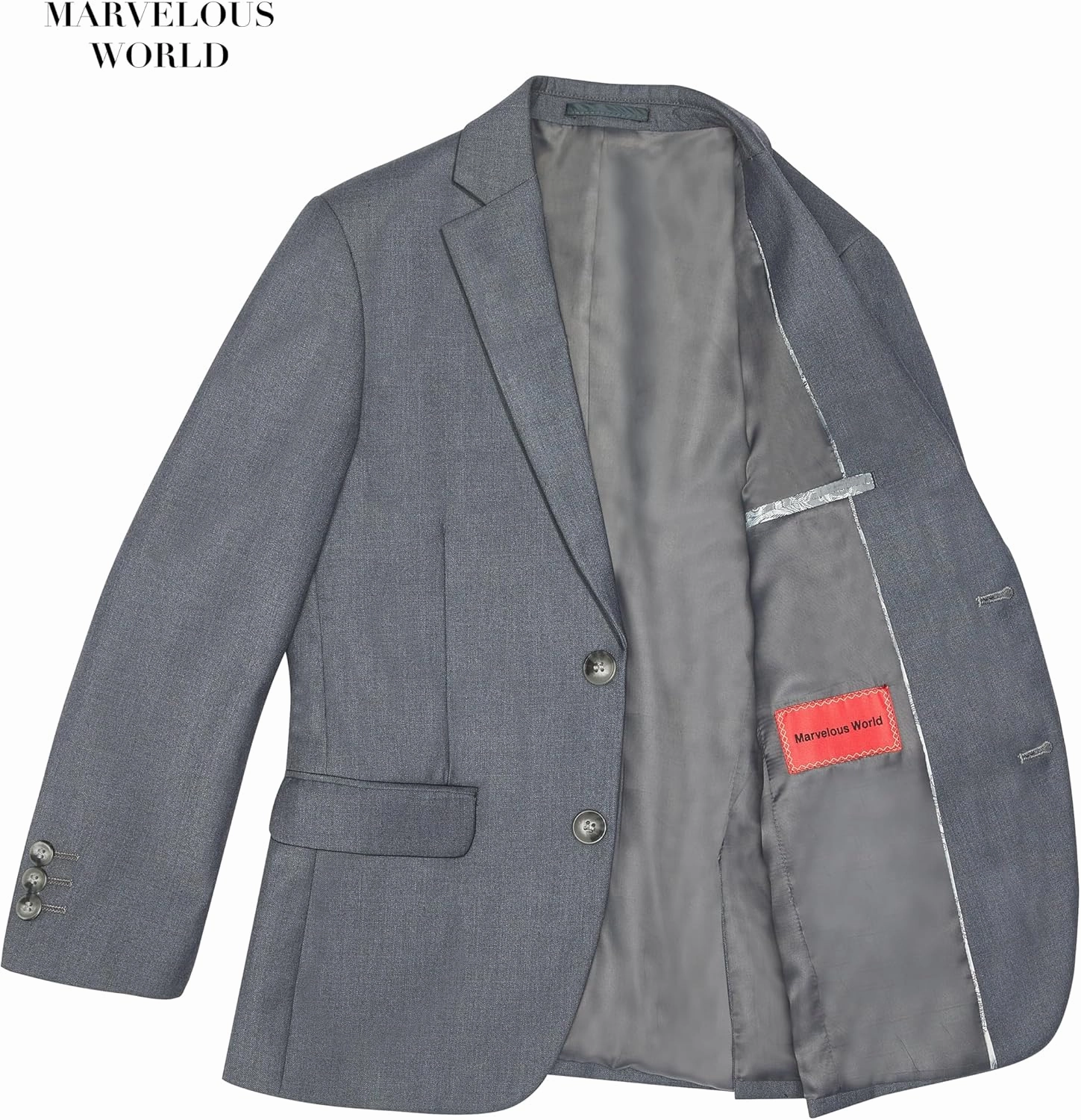 Marvelous World Boys' Formal Slim Fit Suit Set, Adjustable Waist