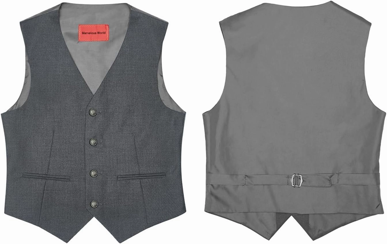 Marvelous World Boys' Formal Slim Fit Suit Set, Adjustable Waist