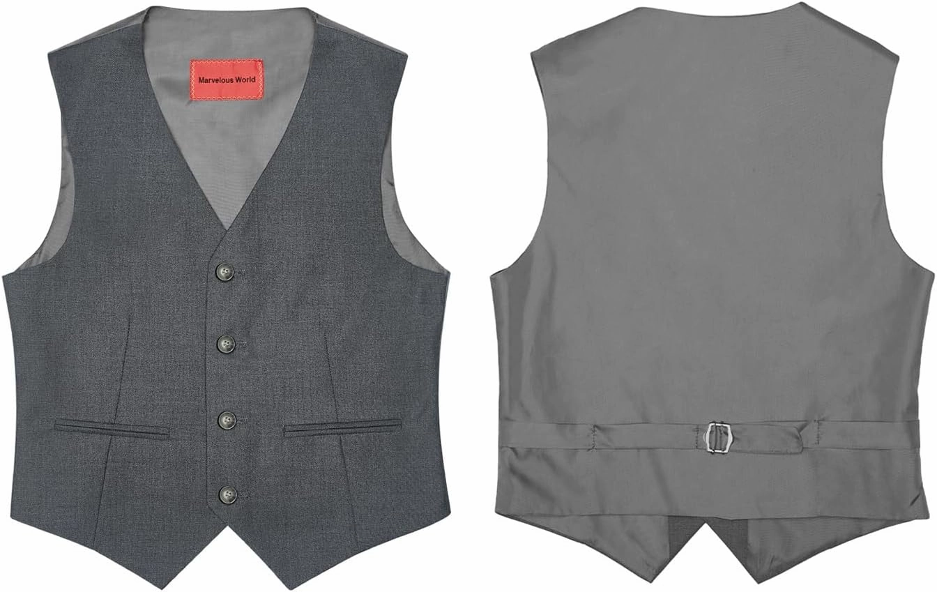 Marvelous World Boys' Formal Slim Fit Suit Set, Adjustable Waist