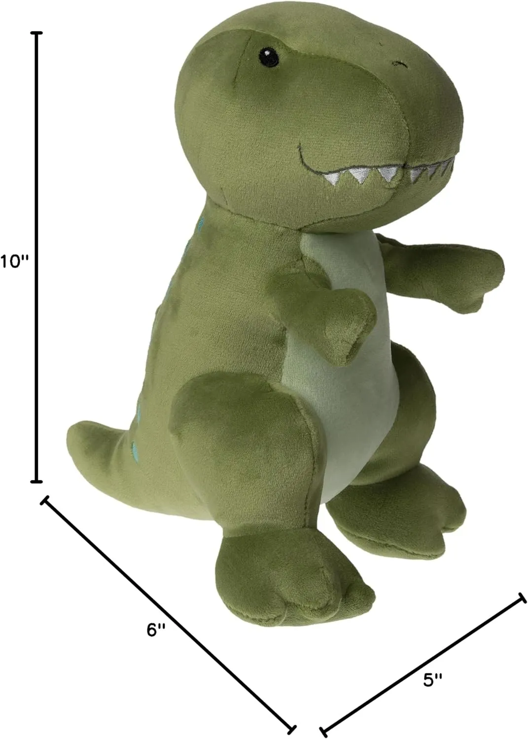 Mary Meyer Stuffed Animal Smootheez Pillow-Soft Toy, 10-Inches, Green T Rex Dinosaur