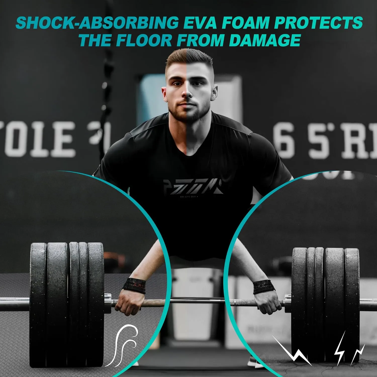 Mat Block APM36002GY Torin Interlocking Foam Exercise Floor Mats: 144 SQ FT, 1/2 inch, 36 Tiles, EVA Gym Mat Flooring, Exercise Equipment Mat for Home Gym Equipment, Grey