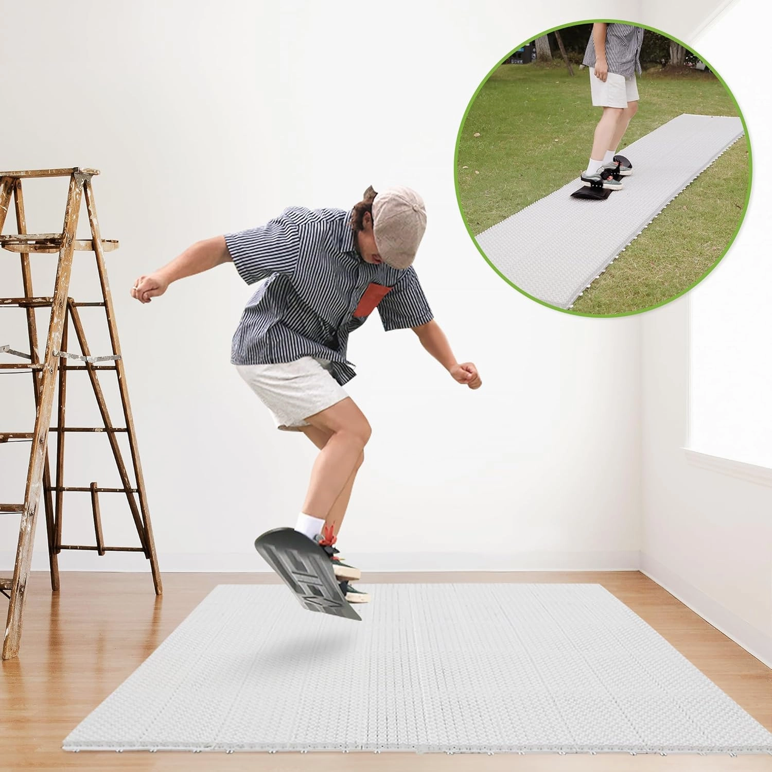 Matace Snowboard Training Mat – Interlocking Freestyle Ski & Snowboard Mat for Off-Snow Trick Practice, Perfect for Home Use Year-Round, Winter Sports Accessories, 2025